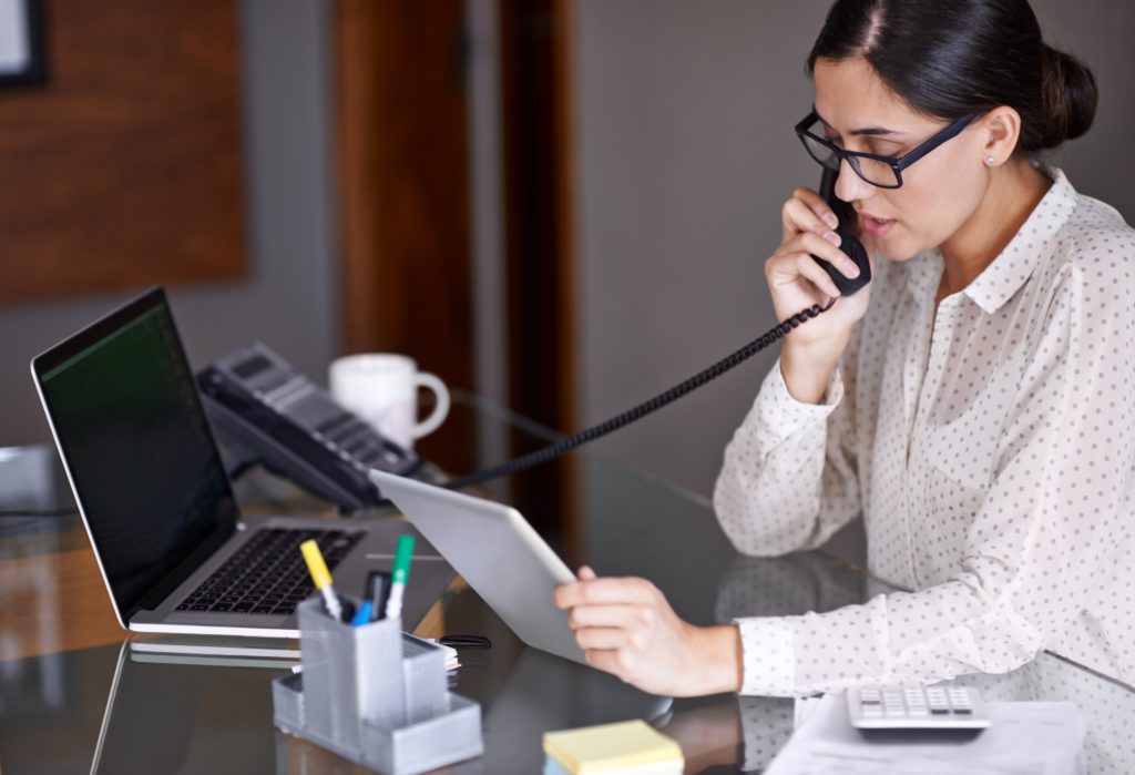 Person Talking with Client